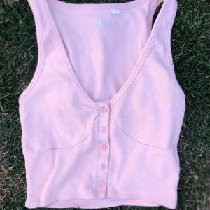 Light Pink/Peach Colored Button Up Tanktop - Pacsun - In Great Condition - XS